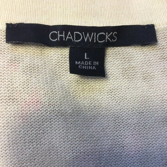 Womens Chawicks Button Up Cardigan u Knit Long sleeve Sweater u Size Large Pink - Picture 6 of 6